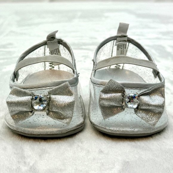 Build A Bear Clothes Shoes Glass Slippers Cristal Bow with 1" Heel for 18" Plush - Picture 1 of 4